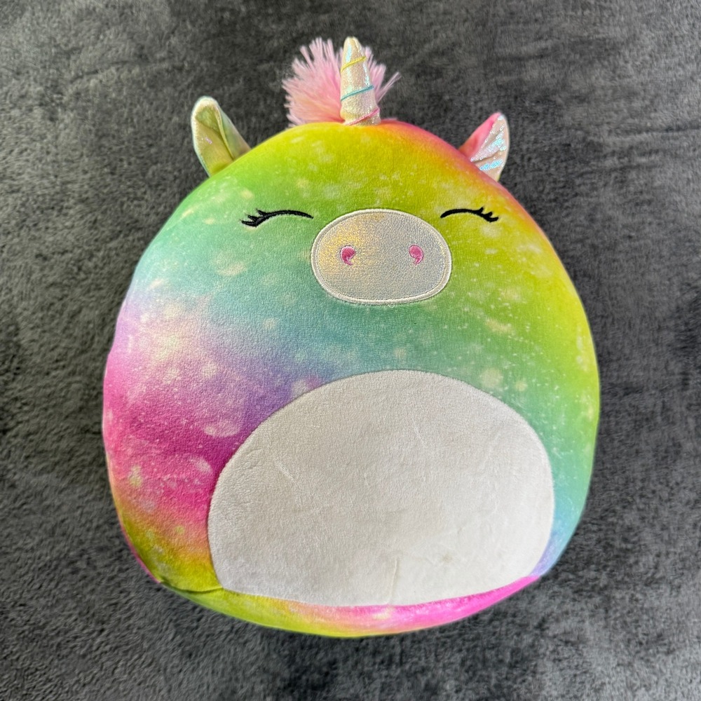 Squishmallows 11 inch Prim Rainbow Tie Dye Unicorn Galaxy Plush Toy